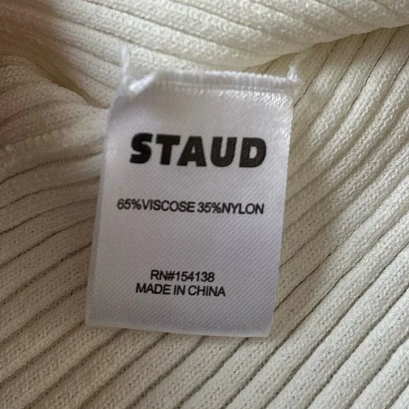 Staud Cargo Colorblock Ribbed Cardigan V Neck Stretchy Sweater Size Small - Picture 7 of 10